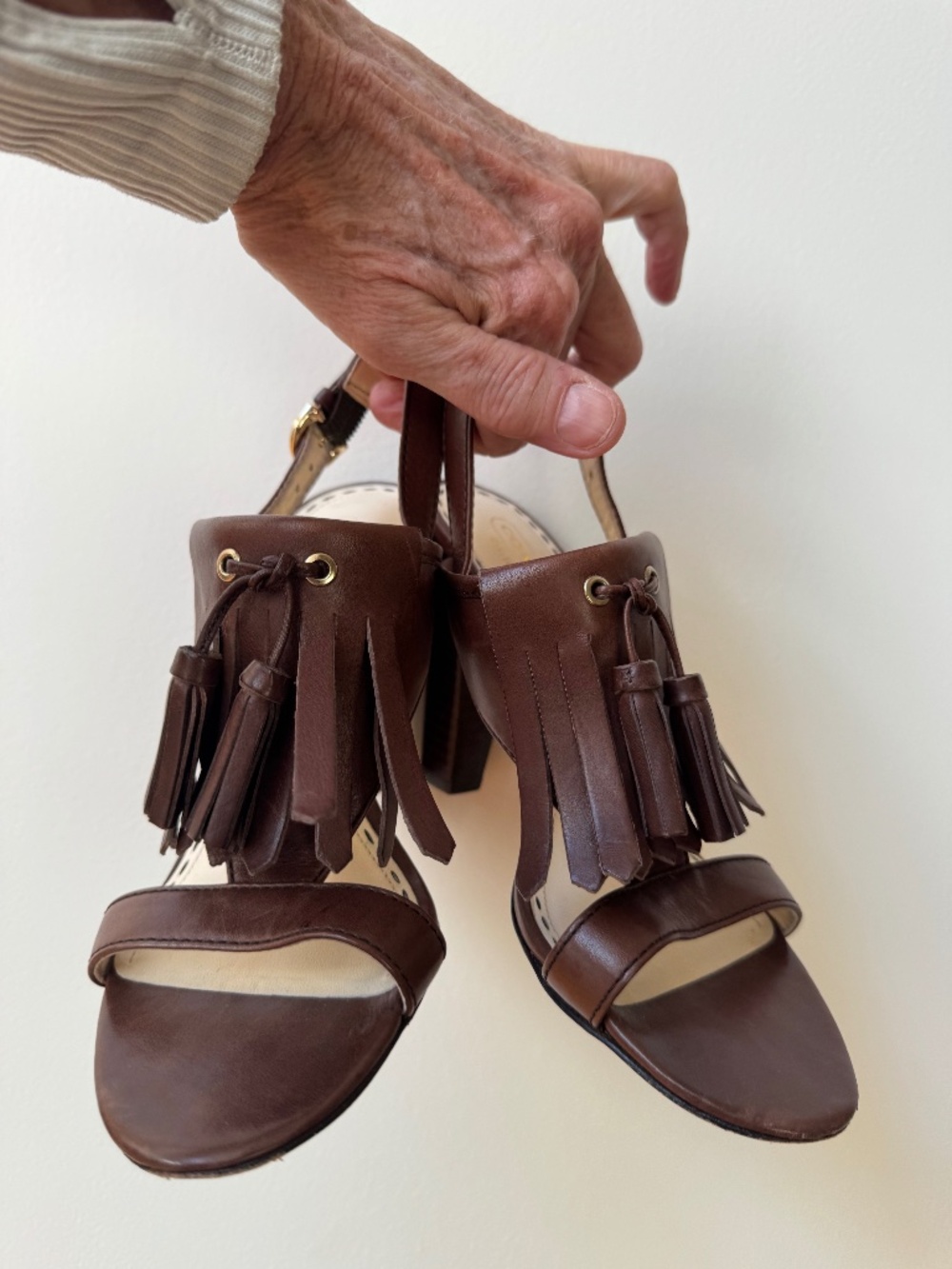 Coach Genaveeve KiltieTassel Heeled Leather Slingback Pumps Sz. 7B